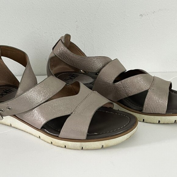 SOFFT Women's Sandal Sofft Bali anthracite metallic silver leather shoe size 9M - Picture 8 of 8
